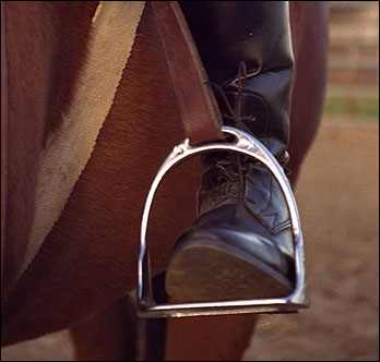 A foot in an appropriate length stirrup.