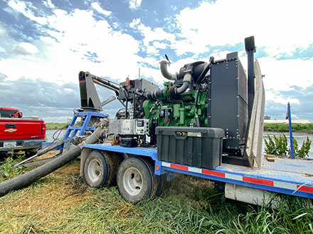 A primary lagoon pump on a trailer.