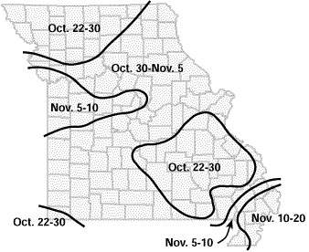 Average first occurences of 28 degrees F in the fall.