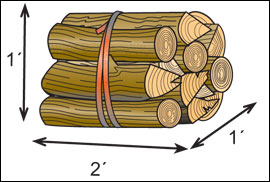 A fireplace bundle of wood.