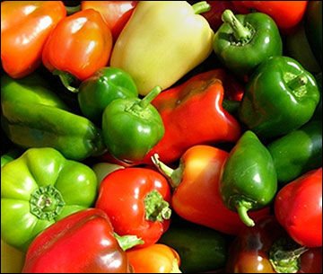 A variety of sweet peppers.