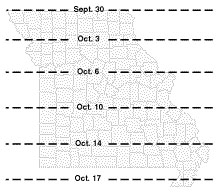 Fly-free dates for Missouri