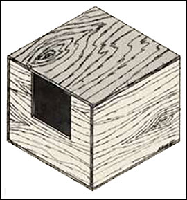 Drawing of barn owl nest box