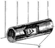 A rodent bait station made from a pipe