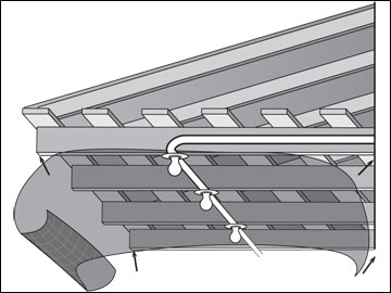 netting covering rafters