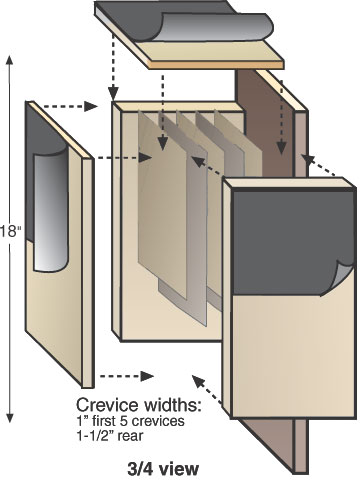 Bat house 3/4 view