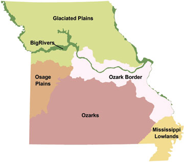 The state's natural regions 