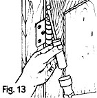 Figure 13, remove the pin from the hinges