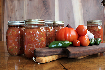 jars of canned tomatoes