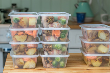 Prepared meals to be frozen