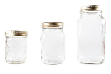 3 sizes of canning jars