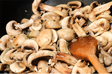 Mushrooms in a fry pan