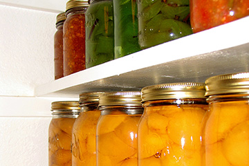 Properly stored canned foods