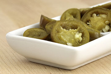 Sliced pickled jalapenos