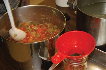 Example of canning with two-piece lids.