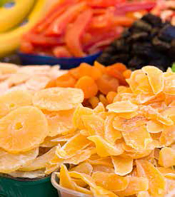 multiple piles of dried fruit