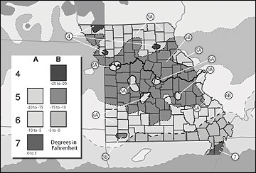 Plant hardiness zone map of Missouri