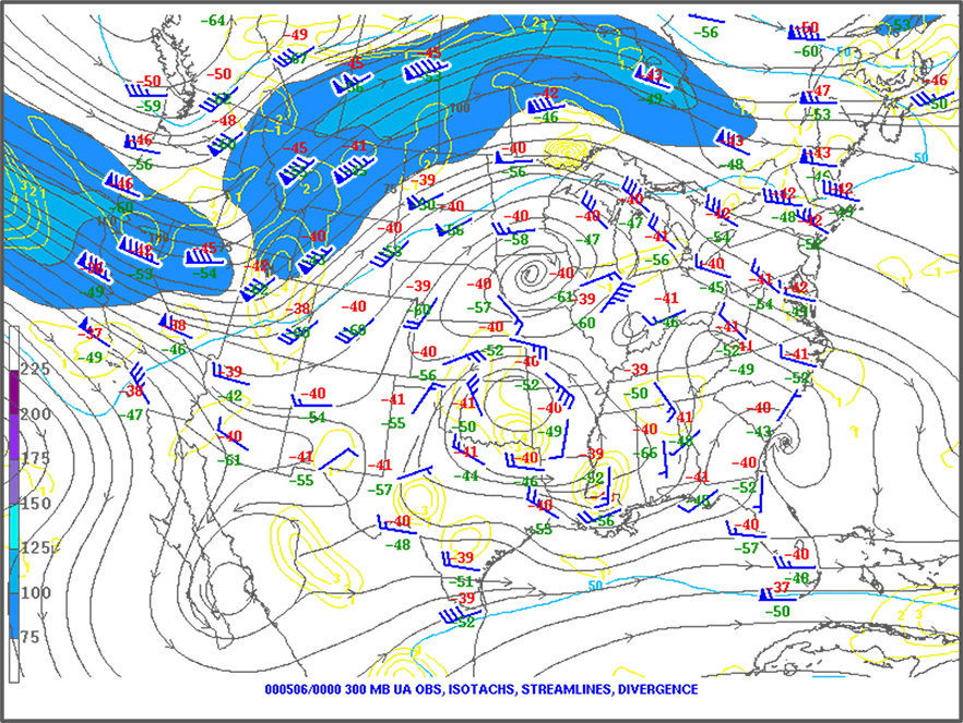 Upper air analysis map.
