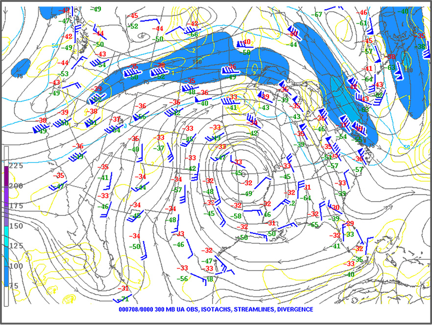 Upper air analysis map.