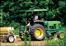 No-till drill during the spring