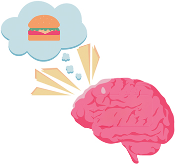 brain thinking about food