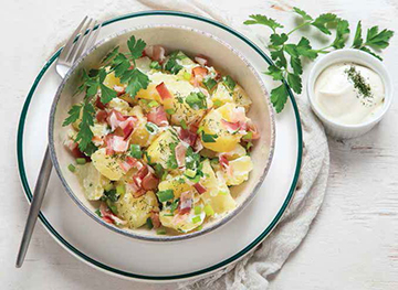 Collard Potato Salad with Mustard Dressing