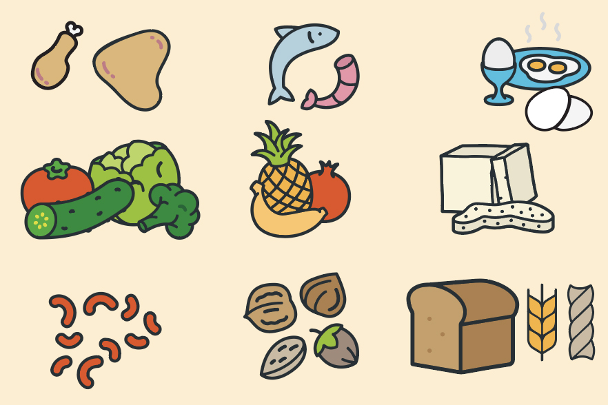 illustrations of alternate food items
