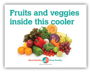 Fruits and veggies in this cooler window cling