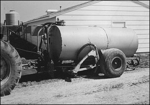 Biosolids can be applied with injectors on a manure tank wagon