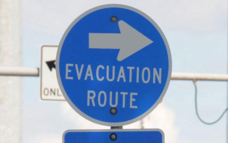 evacuation route sign