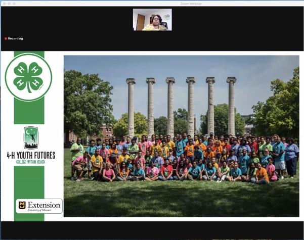 4-H Youth Futures Conference on the Mizzou and Lincoln University campuses offers workshops, information sessions and firsthand experience of college life. For 2020, Youth Futures held an abbreviated online conference.
