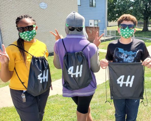 From left, Christen H., Tay’Jenae P. and Taii’Vionne P. are members of the Healthy Habits 4-H SNAC club in Jackson County. This summer they made educational cooking-show-style videos to promote healthy habits to their peers.