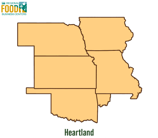 The Heartland Regional Food Business Center serves Iowa, Kansas, Missouri, Nebraska, Oklahoma and northwestern Arkansas. The Center is administered by the University of Nebraska-Lincoln. 