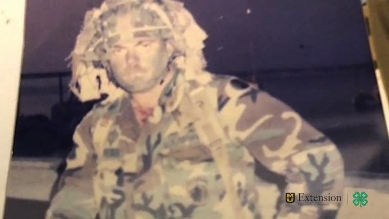 Walt Friesen in combat uniform.