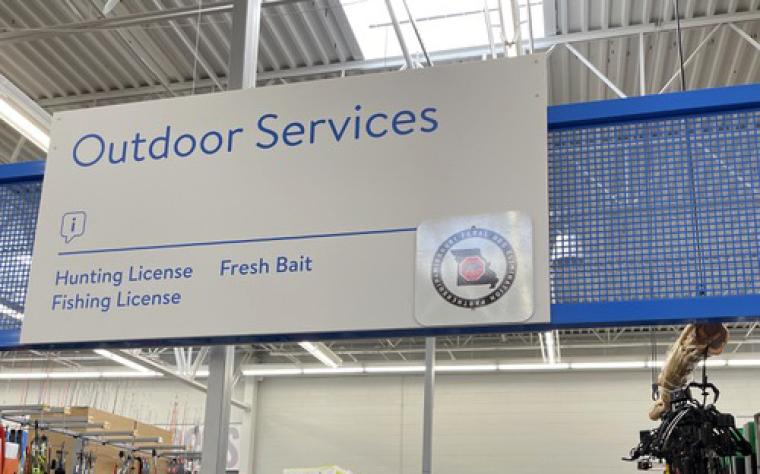 Sign for Outdoor Services at a Missouri Walmart.