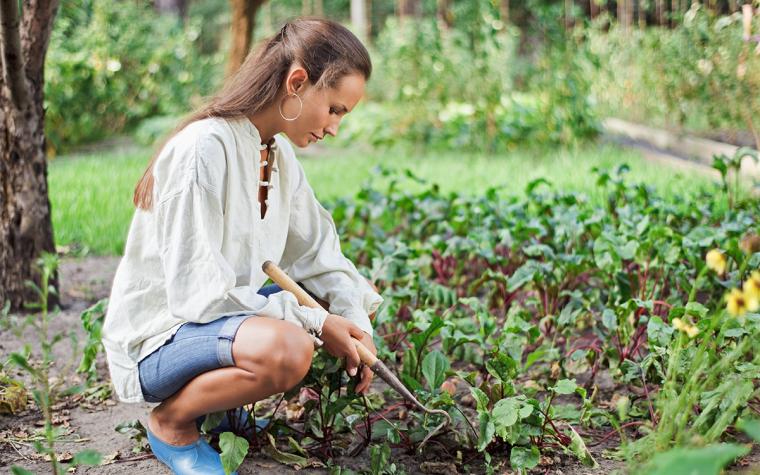 Woman in garden
