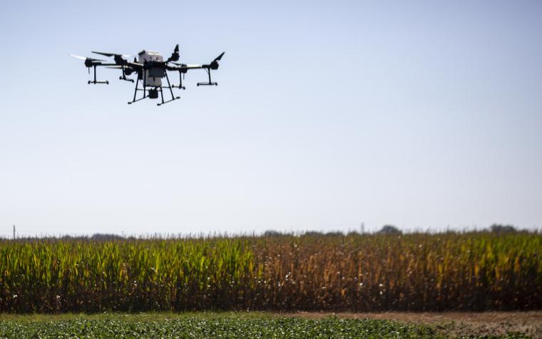 Drone at MU Greenley Memorial Research Farm in Novelty. Photo by Shannon Beck.