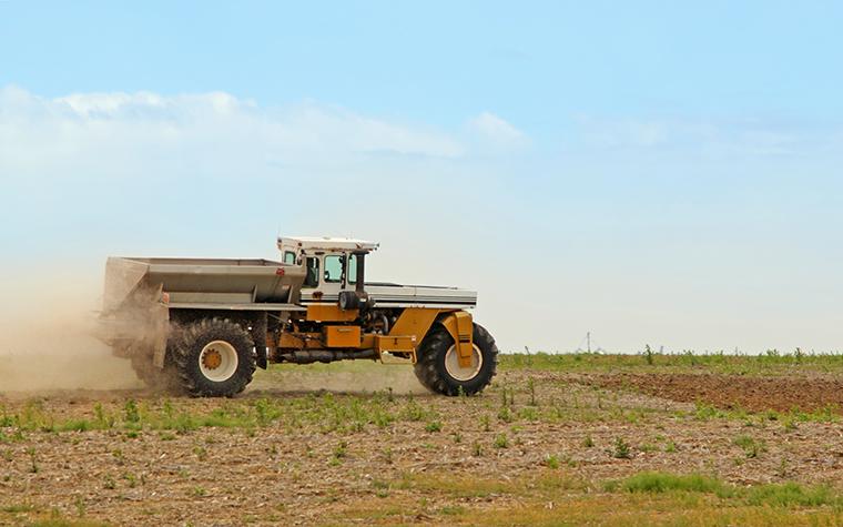 Dry fertilizer application