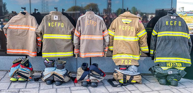 Gear memorializing fallen firefighters