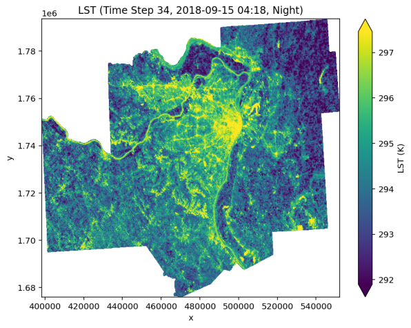 Satellite image of St. Louis area