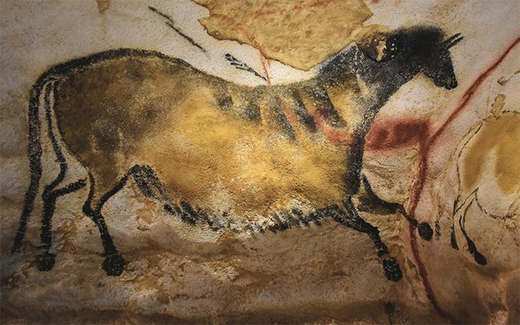 Part of a cave painting in Lascaux, France.