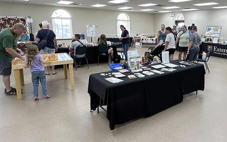 Booths at the soybean festival