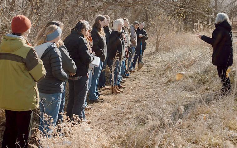 Women landowners at educational event