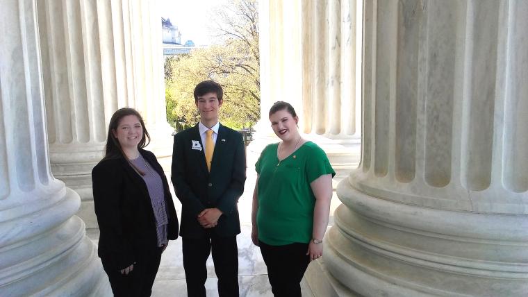 From left, Kayla Taylor, Sage Eichenburch and Rachel Grubbs in Washington, D.C. for the National 4-H Conference.