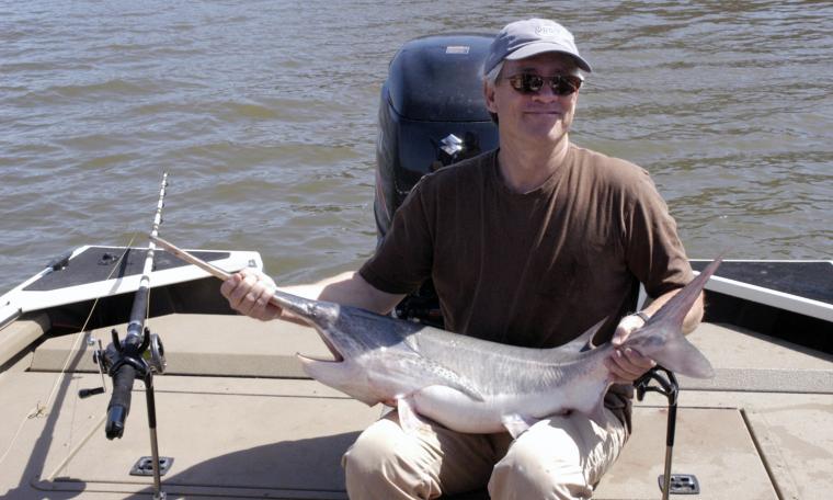 The paddlefish Mark Bagwell caught was under the 34-inch limit and was released.University of Missouri