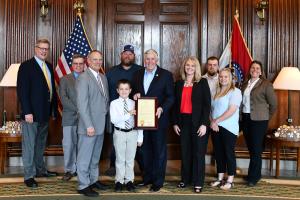 Dairy farmers, dairy industry leaders and others joined Missouri Gov. Mike Parson during his proclamation of June as Dairy Month.