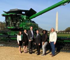Brendon Engeman, third from left, and other 4-H representatives visit National Ag Day exhibits at the National Mall in Washington, D.C.