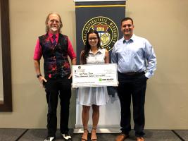 From left, UMKC students John Welch, Sofia Hadley and Daniel Foose. Their proposal for expanding broadband access and adoption in northwestern Missouri took first place and a $3,000 prize in the Public-Private Partnership Broadband Business Plan Competiti