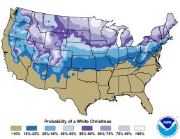 The probability of a White Christmas in the U.S.In the public domain from the National Oceanic and Atmospheric Administration