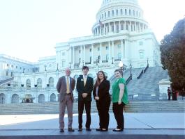 From left, state 4-H specialist Steve Henness, Sage Eichenburch, Kayla Taylor and Rachel Grubbs in Washington, D.C. for the National 4-H Conference.